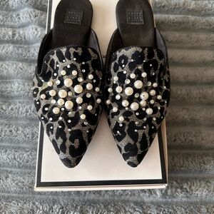 WHBM | Leopard Embellished Mules